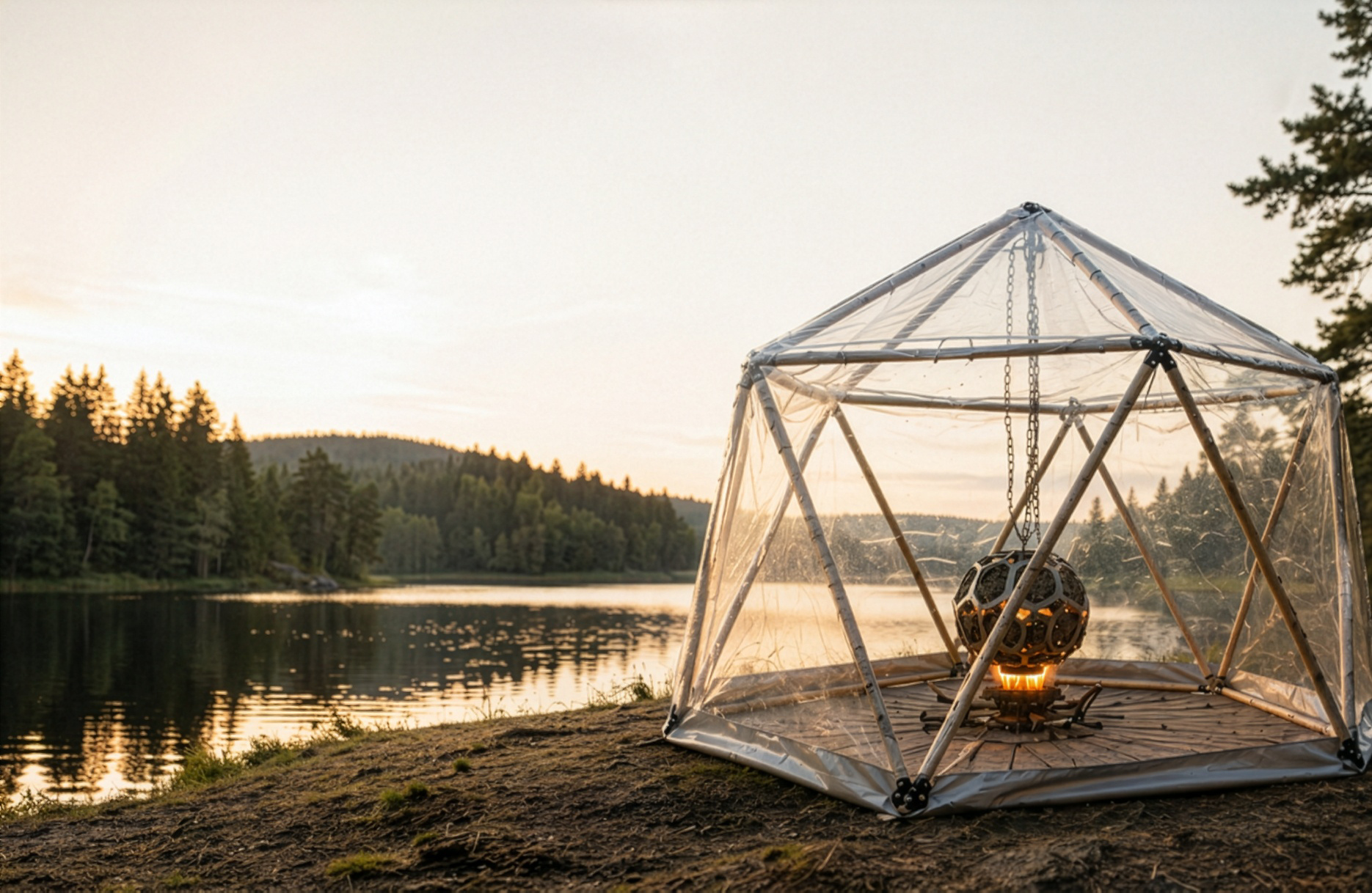 10 MINUTES FROM BAG TO ICOSAHEDRON. Worldwide. Icosauna